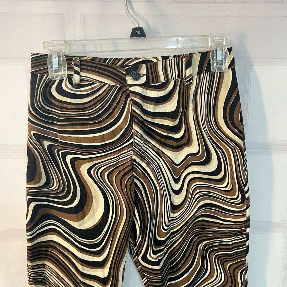 Motel Zoven Multicolor Ripple High Waist Flare Trouser In 70's Size XS - Picture 5 of 12